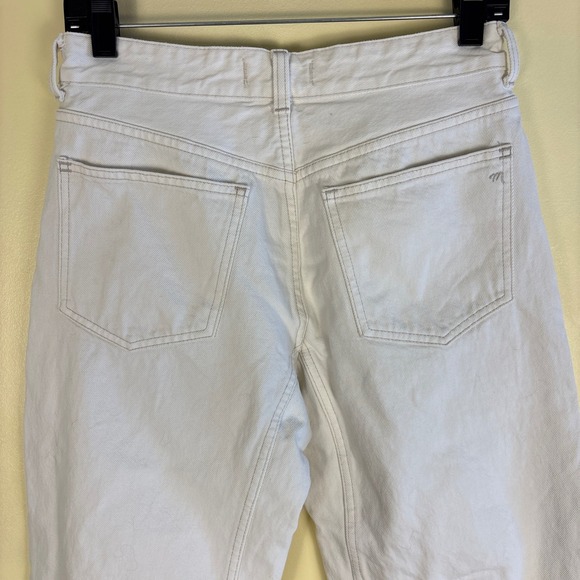 MADEWELL Darted Barrel-Leg Jean White Women Size 25P Smart Casual Everyday Denim - Picture 12 of 16